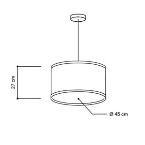 ALMUT 2610 závesná Ø45cm seno/červené ružové kvety