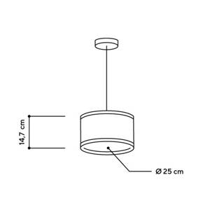 ALMUT 2610 závesná lampa Ø25 cm seno/červená ruža