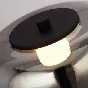 Stojacia LED lampa Frisbee so skleneným tienidlom