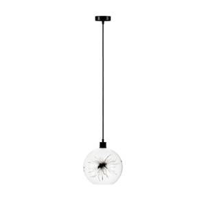 Závesná lampa Ball púpavový dekór na boku Ø 25 cm