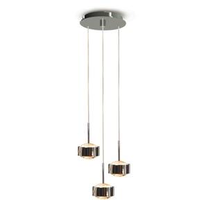 Závesné LED svietidlo Puk Maxx Drop Trio, chróm