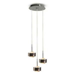 Závesné LED svietidlo Puk Maxx Drop Trio, nikel