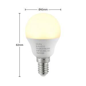 LED kvapková žiarovka E14 G45 4,5W 3 000K opál