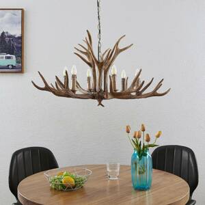 Lindby Tejask závesná lampa, parožie 6-pl., 102 cm