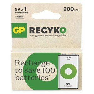 Nabíjacia batéria GP ReCyko 200 (9V), 1 ks 1032521021