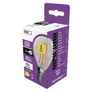 EMOS LED žiarovka Filament Mini Globe 3,4 W E14 neut. biela