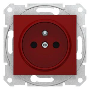 Zásuvka 2P+T/16A/250V clonky (SS) cervená Sedna (Schneider)
