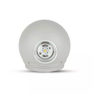 Záhradné LED nástenné svietidlo okrúhle 6W, 3000K, 660lm, IP65, sivé VT-836 (V-TAC)