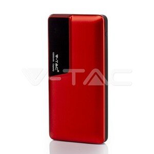 Powerbank USB/USB-C s displejom 10000mAh červený VT-3511 (V-TAC)