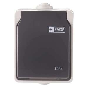 zásuvka 1x do vlhka IP54 šedá (Emos)