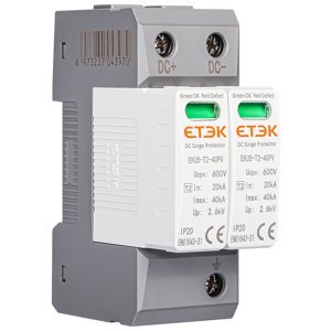 Prepäťová ochrana C, T2 2P 600V DC 15/40kA EKU5-T2-40PV-2M600 (ETEK)