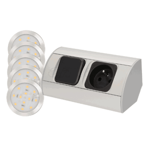Súprava LED svietidiel a zásuvky s vypínačom a zásuvkou OR-AE-1318