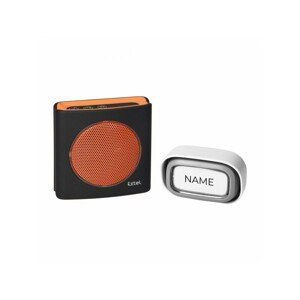 Bezdrôtový zvonček s menovkou na tlačidle 85dB, 200m čierna/oranžová, EXTEL Flash Soft