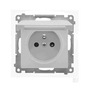 Zásuvka 2P+T/16A/250V IP44 s krytkou (farba) (PS) matný hliník SIMON55 (Simon)