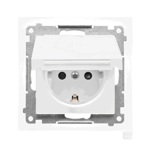 Zásuvka 2P+Z/16A/250V IP44 s krytkou (farba) (PS) SCHUKO biela matná SIMON55 (Simon)