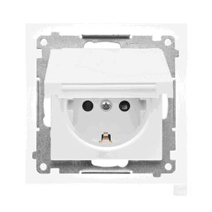 Zásuvka 2P+Z/16A/250V IP44 s krytkou (farba) (PS) SCHUKO svetlá sivá SIMON55 (Simon)