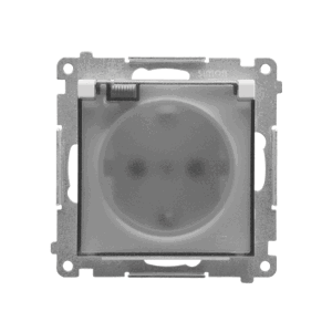 Zásuvka 2P+Z/16A/250V IP44 s krytkou (transparent) (PS) SCHUKO svetlá sivá SIMON55 (Simon)