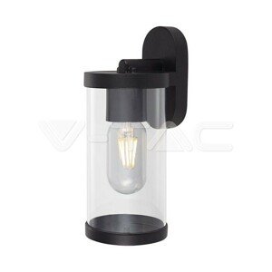 E27 Držiak nástennej lampy Priehľadný PC Matt Black VT-1149 (V-TAC)