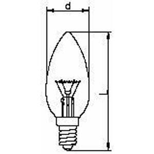 žiarovka sviečková 40W, E14, 2700K, 400lm, 240V, číra (TES-LAMPS)