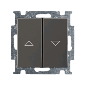 Ovládač žalúzií tlačidlový 10AX/250V s blok. (PS) sivá grafitová Basic55 (ABB)