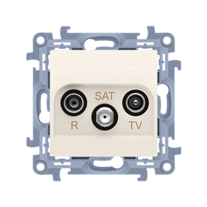 Zásuvka TV/R/SAT priebežná 10dB (SS) krémová SIMON10 (simon)