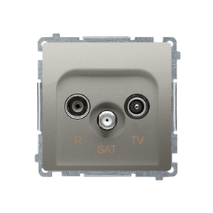 Anténna zásuvka R-TV-SAT koncová/zakončená, tlm.:1dB, saténový, metalizovaný