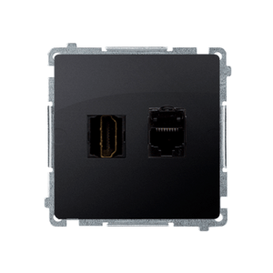 Zásuvka HDMI/RJ45 Cat.6 grafit mat.metal. SIMON Basic (simon)