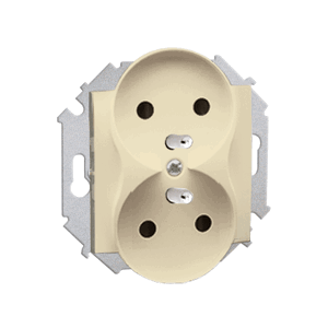 Dvojzásuvka 2P+T/16A/250V clonky (SS) béžová SIMON15 (simon)