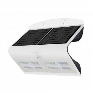 Záhradné LED nástenné svietidlo solárne 6,8W, 4000K, 800lm, biele VT-767-7 (V-TAC)