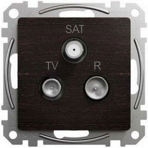 TV-R-SAT zásuvka koncová 4dB, Wenge, Sedna Design (Schneider)