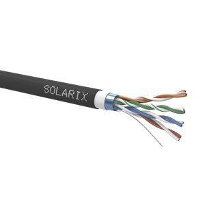 Instalační kabel Solarix CAT5E FTP PVC+PE F<sub>ca</sub> dvojitý plášť 305m/cívka SXKD-5E-
