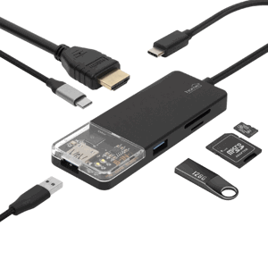 Dokovacia stanica, USB-C HUB, 6v1 (SOMOGYI)