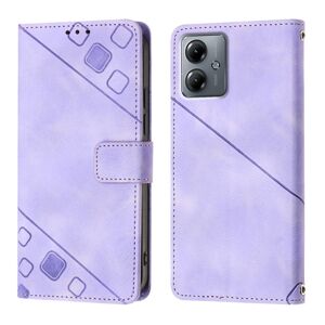 Peňaženkové puzdro Embossing Pattern Square fialové – Motorola Moto G14