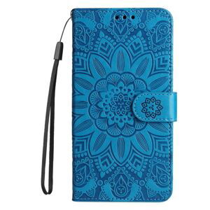 Peňaženkové puzdro Embossing Pattern Slnečnica modré – Samsung Galaxy A15 4G/5G