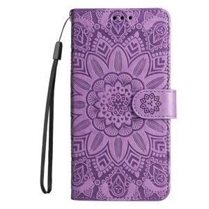 Peňaženkové puzdro Embossing Pattern Slnečnica fialové – Samsung Galaxy S24