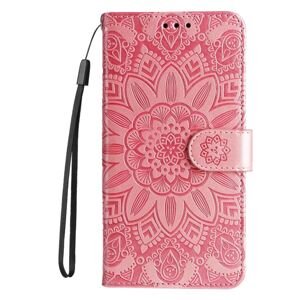 Peňaženkové puzdro Embossing Pattern Slnečnica ružové – Samsung Galaxy S24