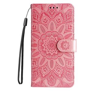 Peňaženkové puzdro Embossing Pattern Slnečnica ružové – Samsung Galaxy S24+