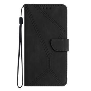 Peňaženkové puzdro Embossing Pattern Stitchy case čierne – Realme C67 4G