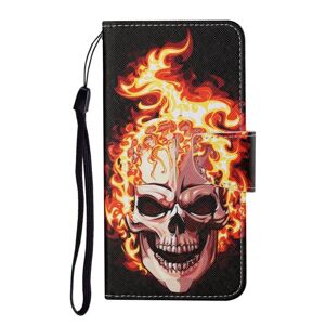 Knižkové puzdro Trendy Cross case Lebka v ohni – Samsung Galaxy A35 5G