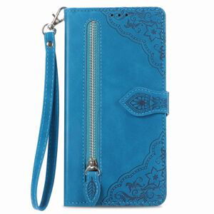 Peňaženkové puzdro Embossing Pattern Leaf case modré – T Phone 2