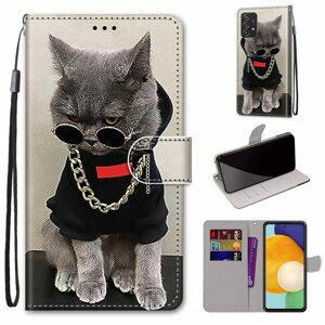 Knižkové puzdro Trendy Cross case Cool mačka – Samsung Galaxy A53 5G