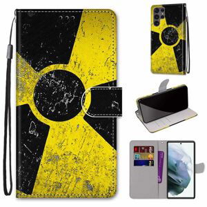 Knižkové puzdro Trendy Cross case Rádioaktívny symbol – Samsung Galaxy S22 Ultra