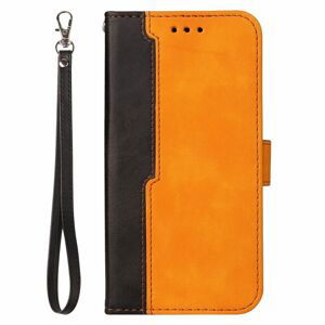 Peňaženkové puzdro Stitching čierno-oranžové – Samsung Galaxy S22 Ultra