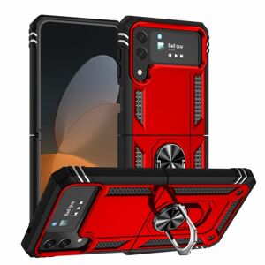 Odolný Kryt Ring Armor Case Červený – Samsung Galaxy Z Flip 4