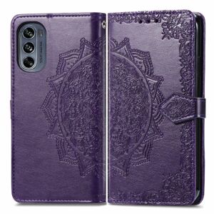 Peňaženkové puzdro Embossing Pattern Mandala Flower fialové – Motorola Moto G42