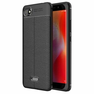 Zadný kryt litchi pattern čierny – Xiaomi Mi A2 Lite