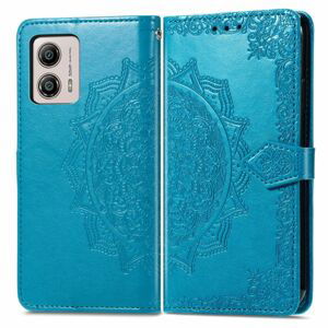 Peňaženkové puzdro Embossing Pattern Mandala Flower modré – Motorola Moto G13 / G23 / G53 5G