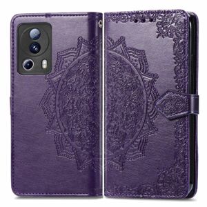 Peňaženkové puzdro Embossing Pattern Mandala Flower fialové – Xiaomi 13 Lite