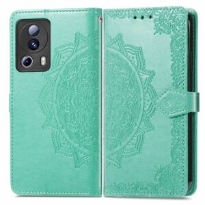 Peňaženkové puzdro Embossing Pattern Mandala Flower zelené – Xiaomi 13 Lite