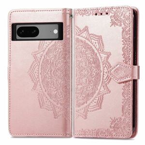 Peňaženkové puzdro Embossing Pattern Mandala Flower ružové – Google Pixel 7a 5G